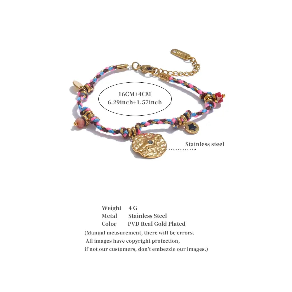 Colorful Rope Charm Bracelet