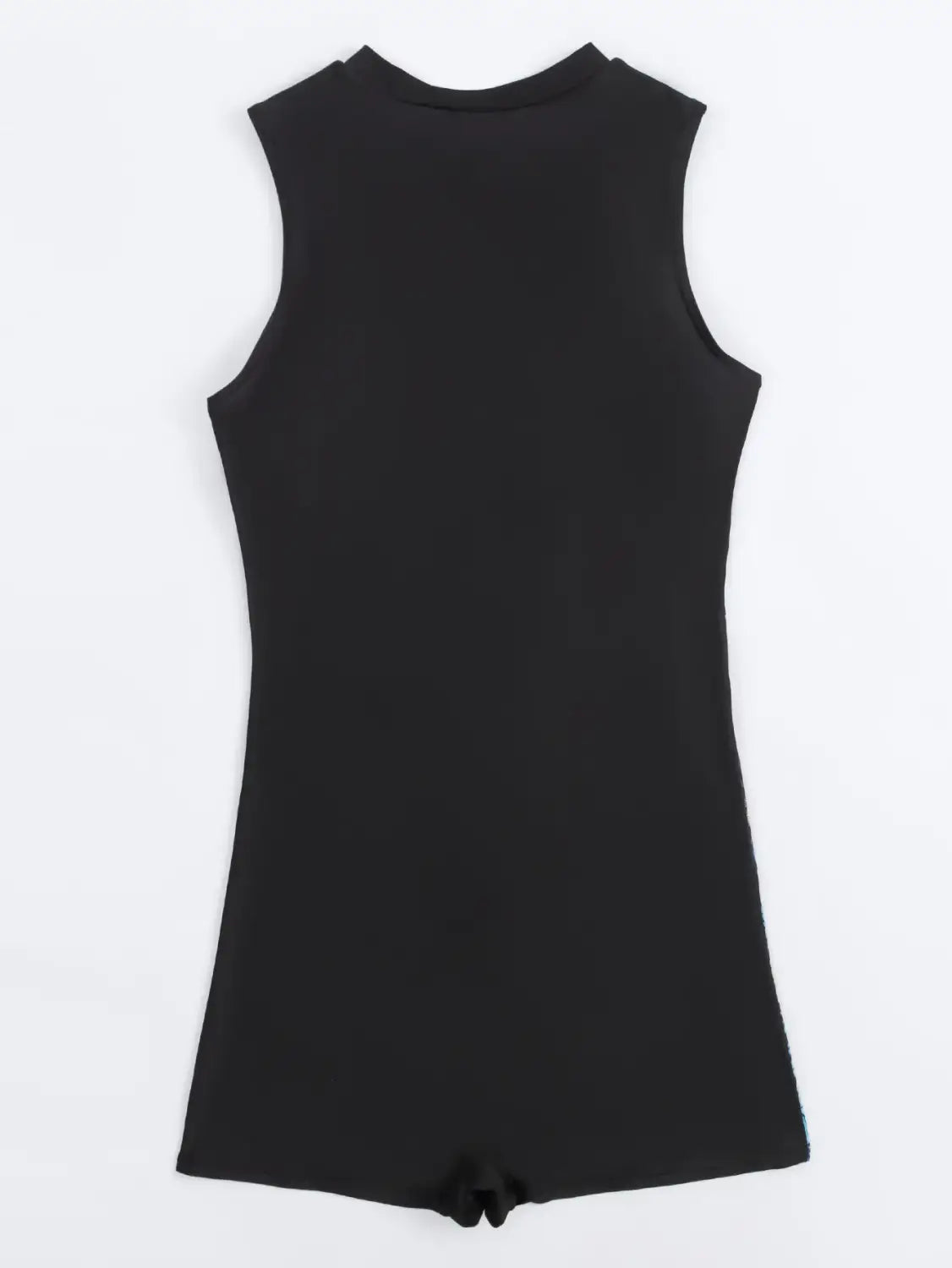 Zippered One Piece Shorts Swimsuit