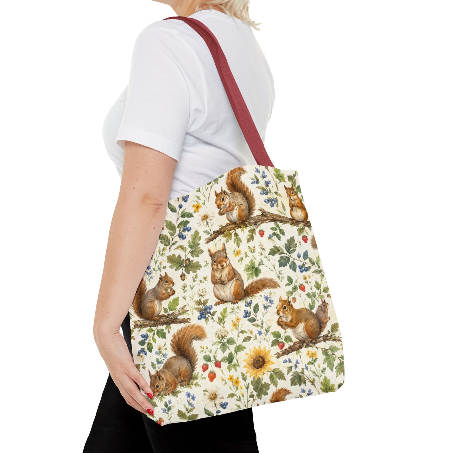 Watercolor Squirrels Woodland Tote Bag