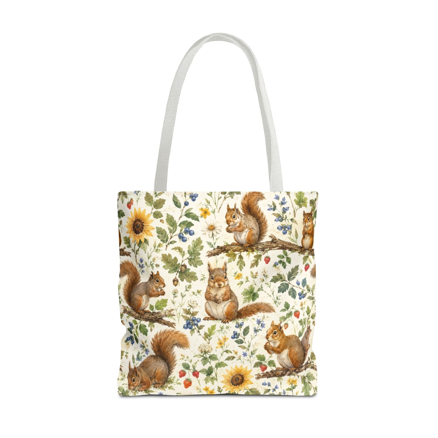 Watercolor Squirrels Woodland Tote Bag