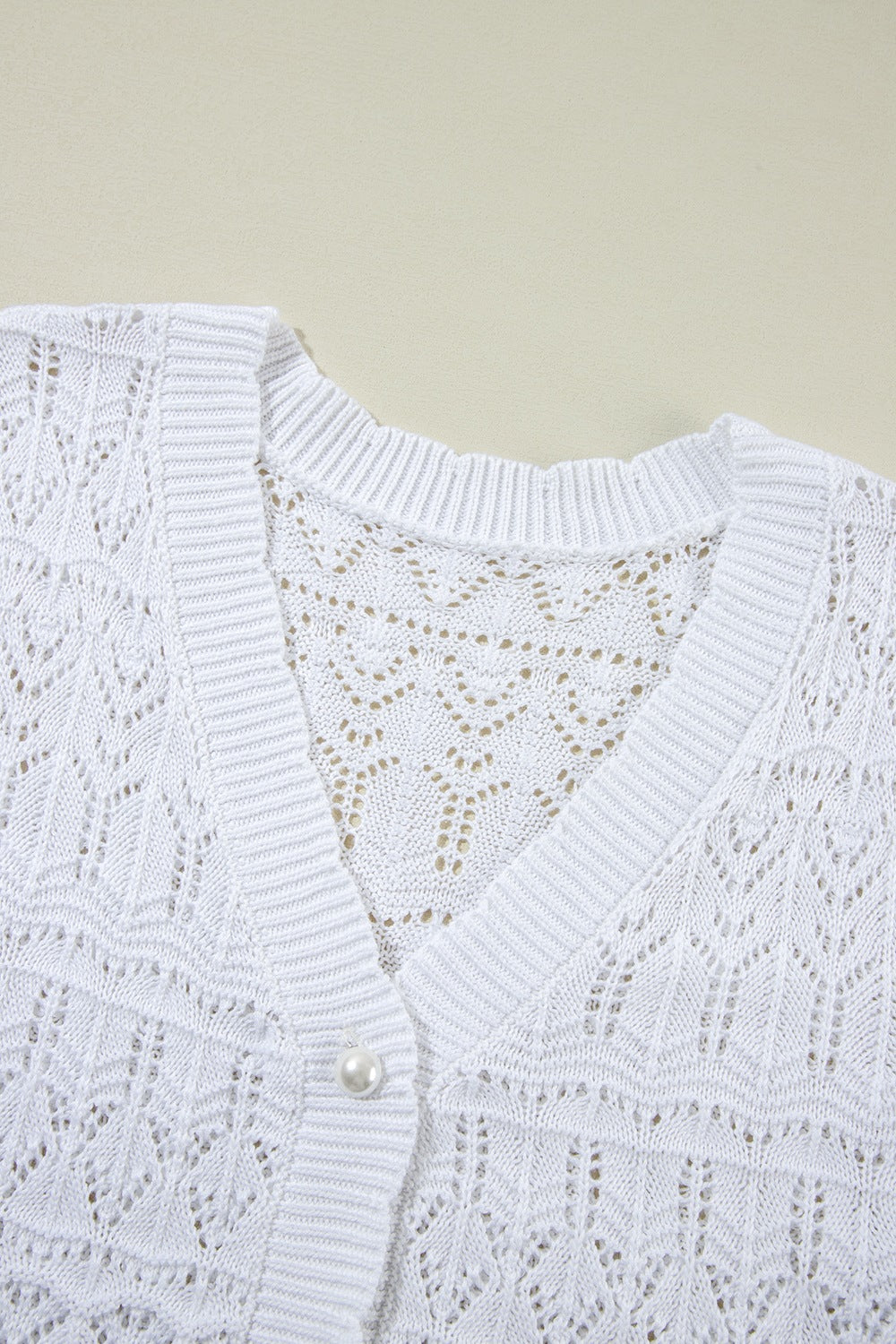 White V Neck Knit Cardigan - Eclectage