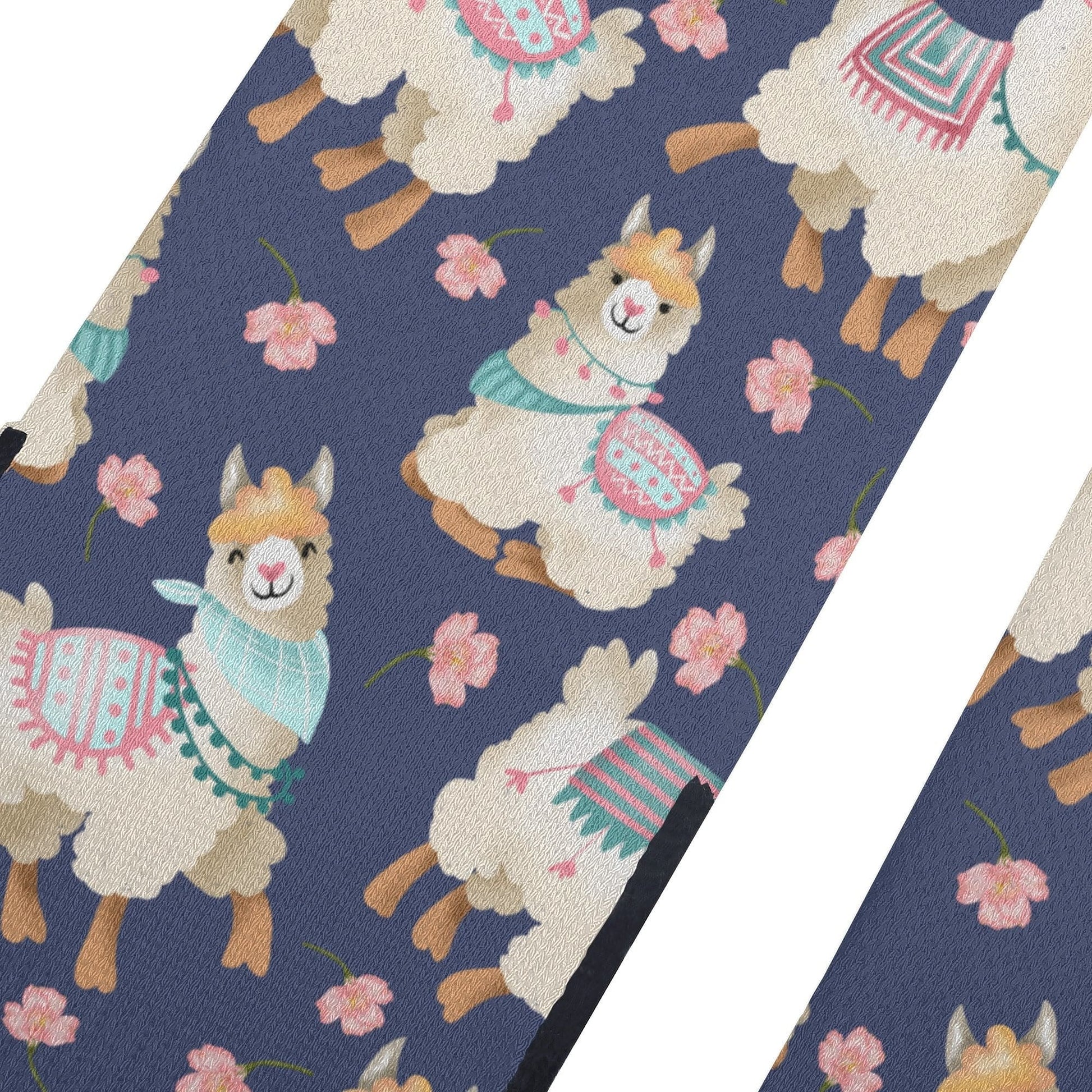 Alpacas and Flowers Crew Socks with Arch Support