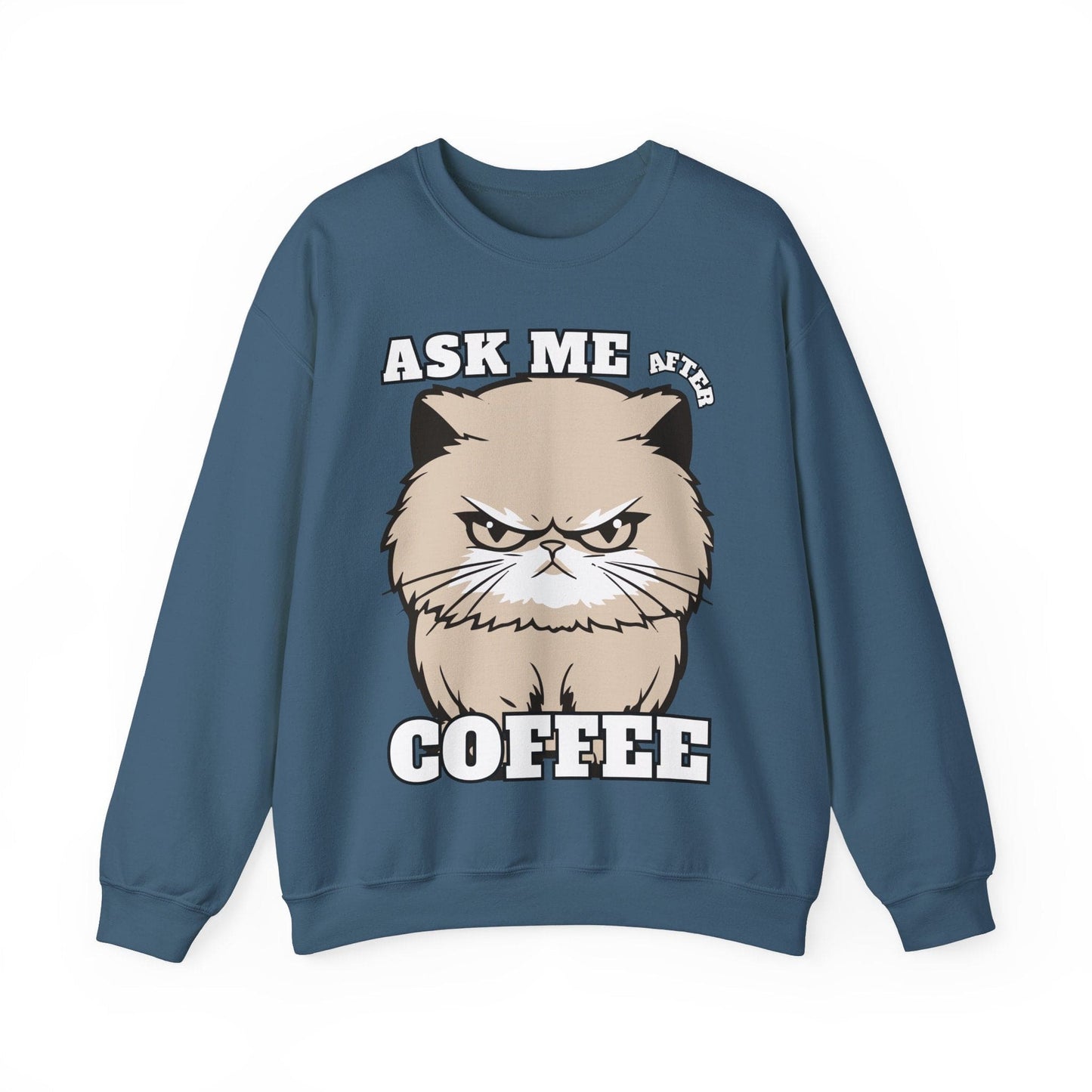 Ask Me After Coffee Cat Crewneck Sweatshirt