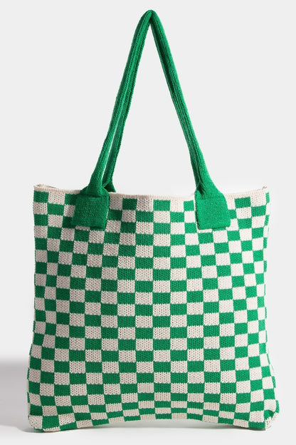 Checkered Pattern Tote Bag - Eclectage