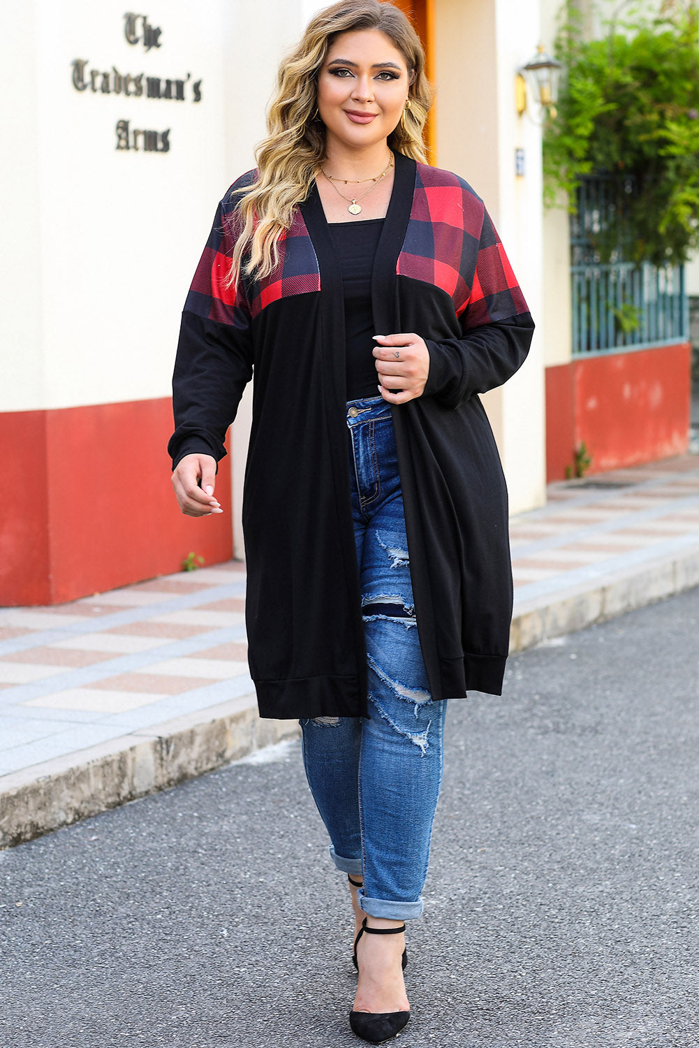 Plus Size Open Front Cardigan - Eclectage