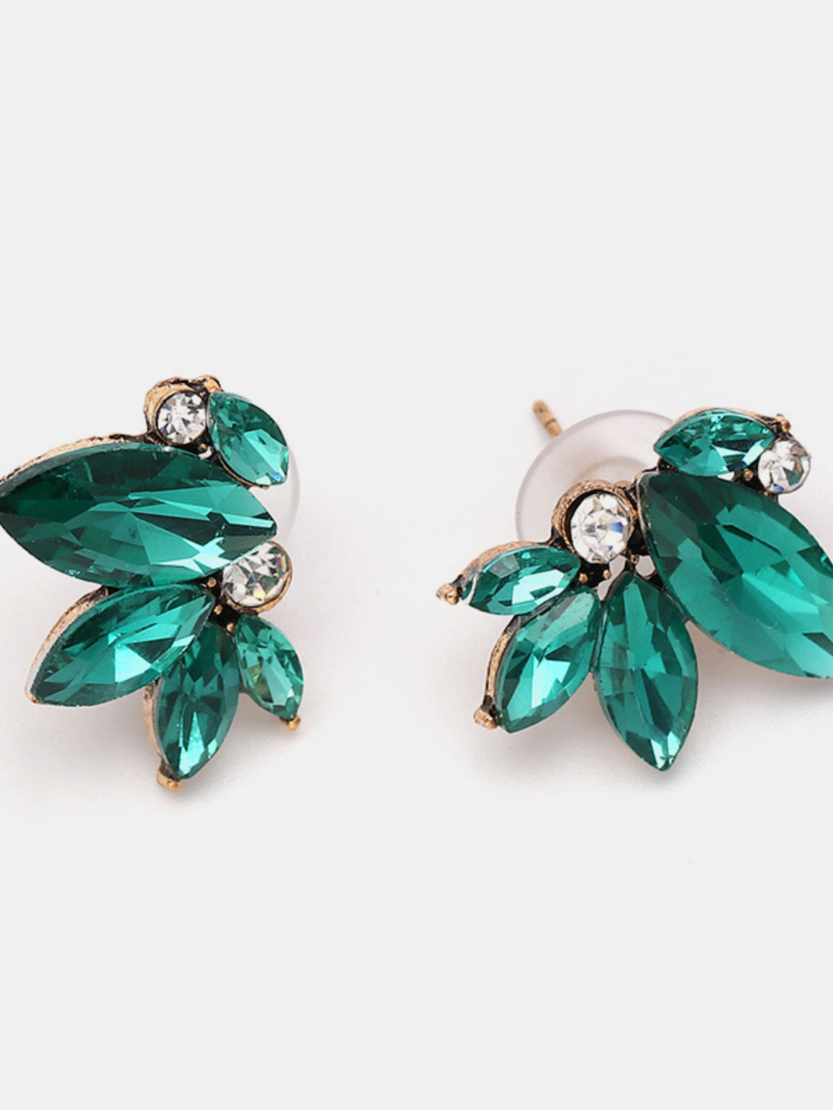 Rhinestone Flower Stud Earrings - Eclectage