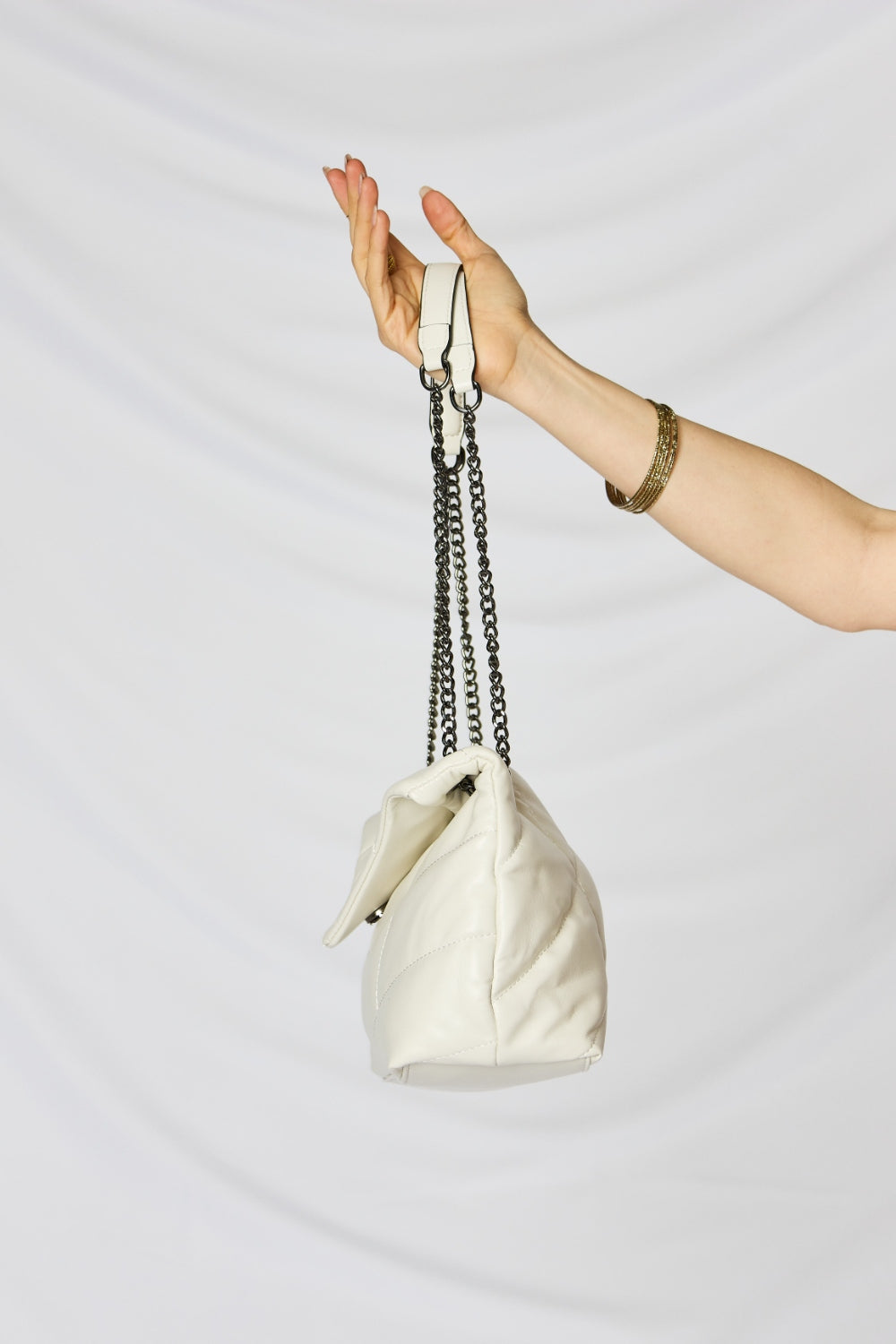 Faux Leather Chain Handbag - Eclectage