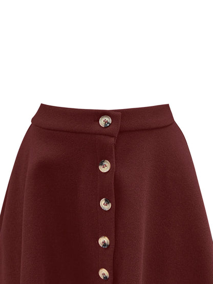 Corduroy Buttoned Mini Skirt