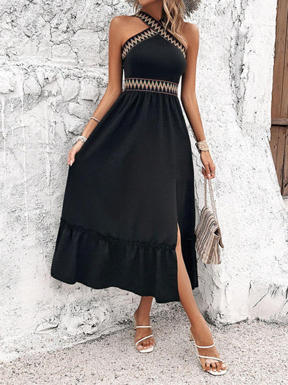 Ruffled Sleeveless Midi Dress - Eclectage