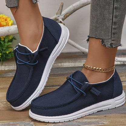 Round Toe Canvas Sneakers - Eclectage