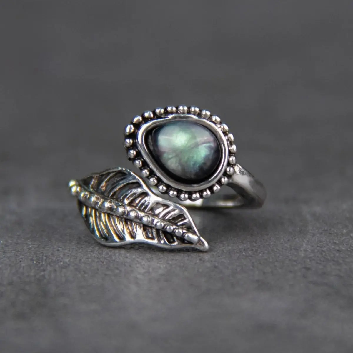 Moonstone Leaf Bypass Ring - Eclectage