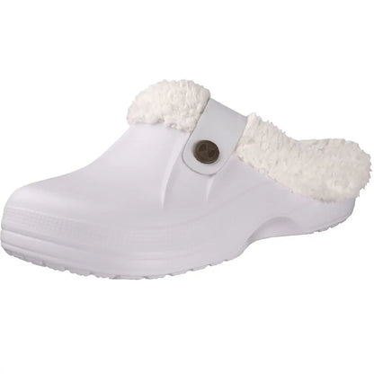 Bebealy Casual Women Garden Shoes Warm Fluffy Men Slippers Winter Waterproof Outdoor Antiskid Slippers Classic Leopard