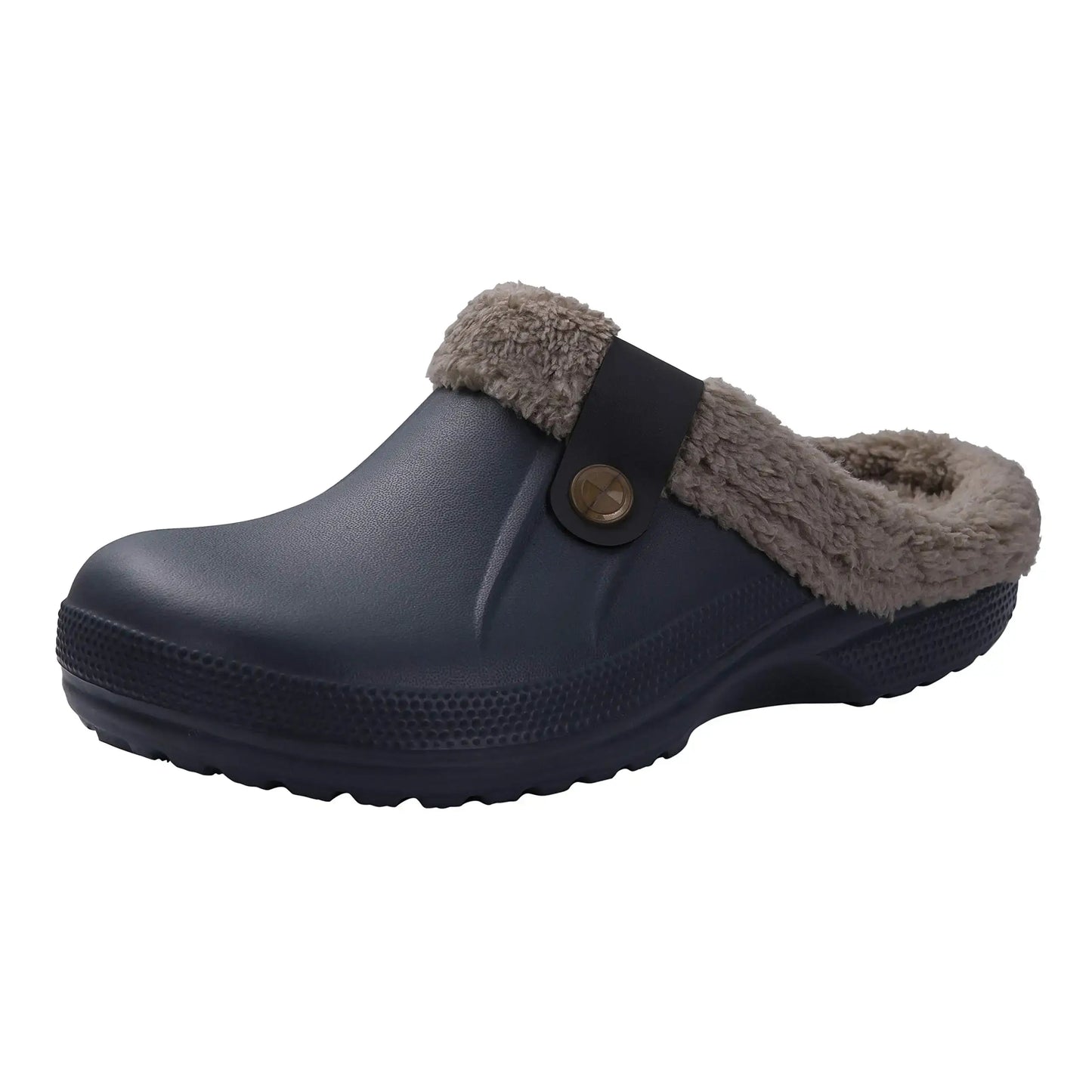 Bebealy Casual Women Garden Shoes Warm Fluffy Men Slippers Winter Waterproof Outdoor Antiskid Slippers Classic Leopard