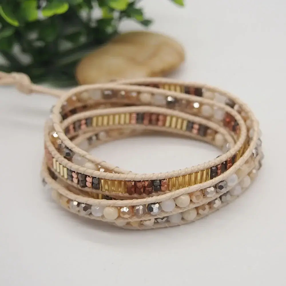 Beige Mix Wrap Bracelet United States