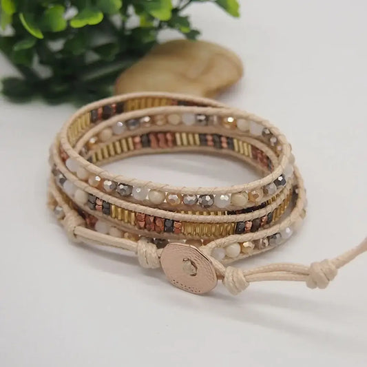 Beige Mix Wrap Bracelet United States