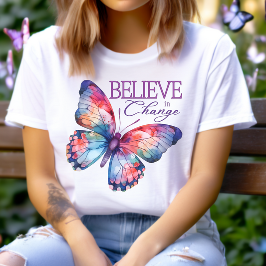 Believe in Change Butterfly T-Shirt 9 Colors