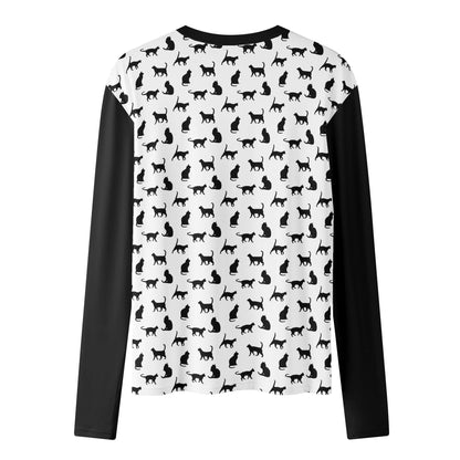 Black Silhouette Cats Long Sleeve T-Shirt