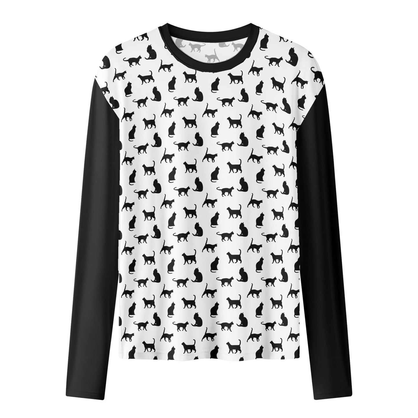 Black Silhouette Cats Long Sleeve T-Shirt