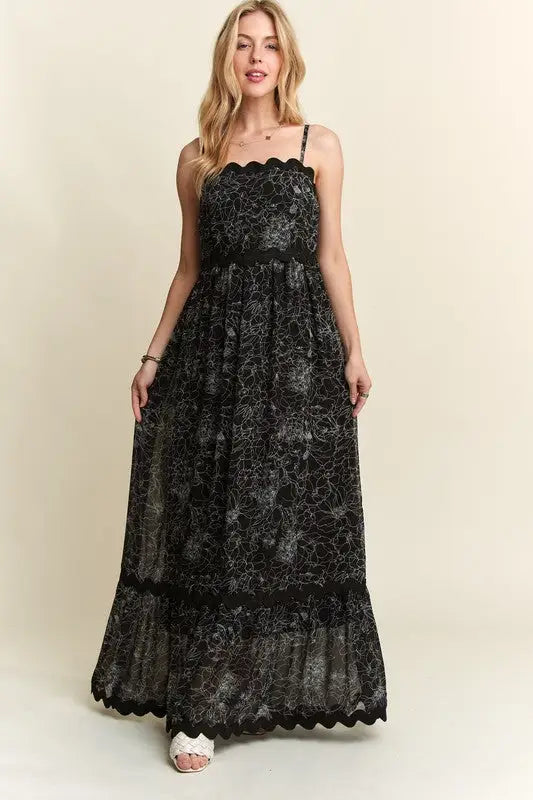 Floral Adjustable Strap Maxi Cami Dress - Eclectage