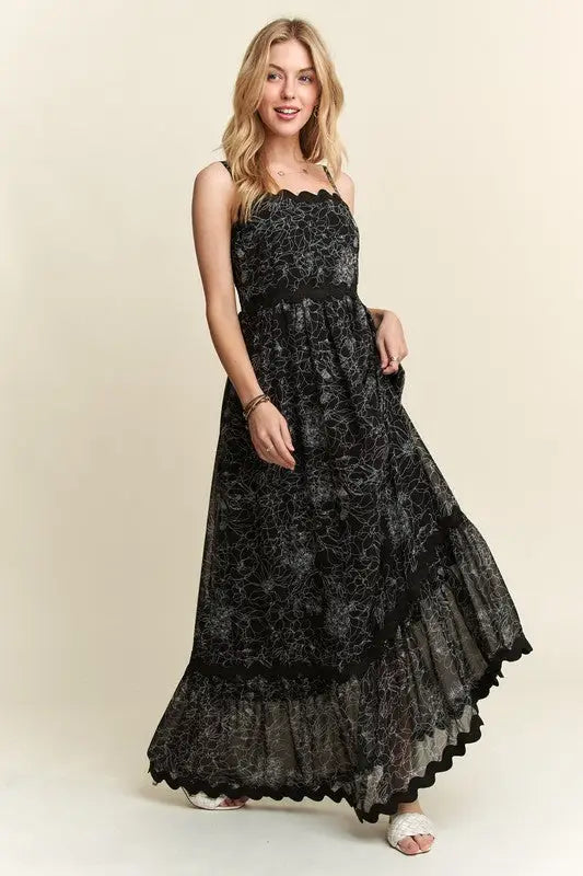 Floral Adjustable Strap Maxi Cami Dress - Eclectage