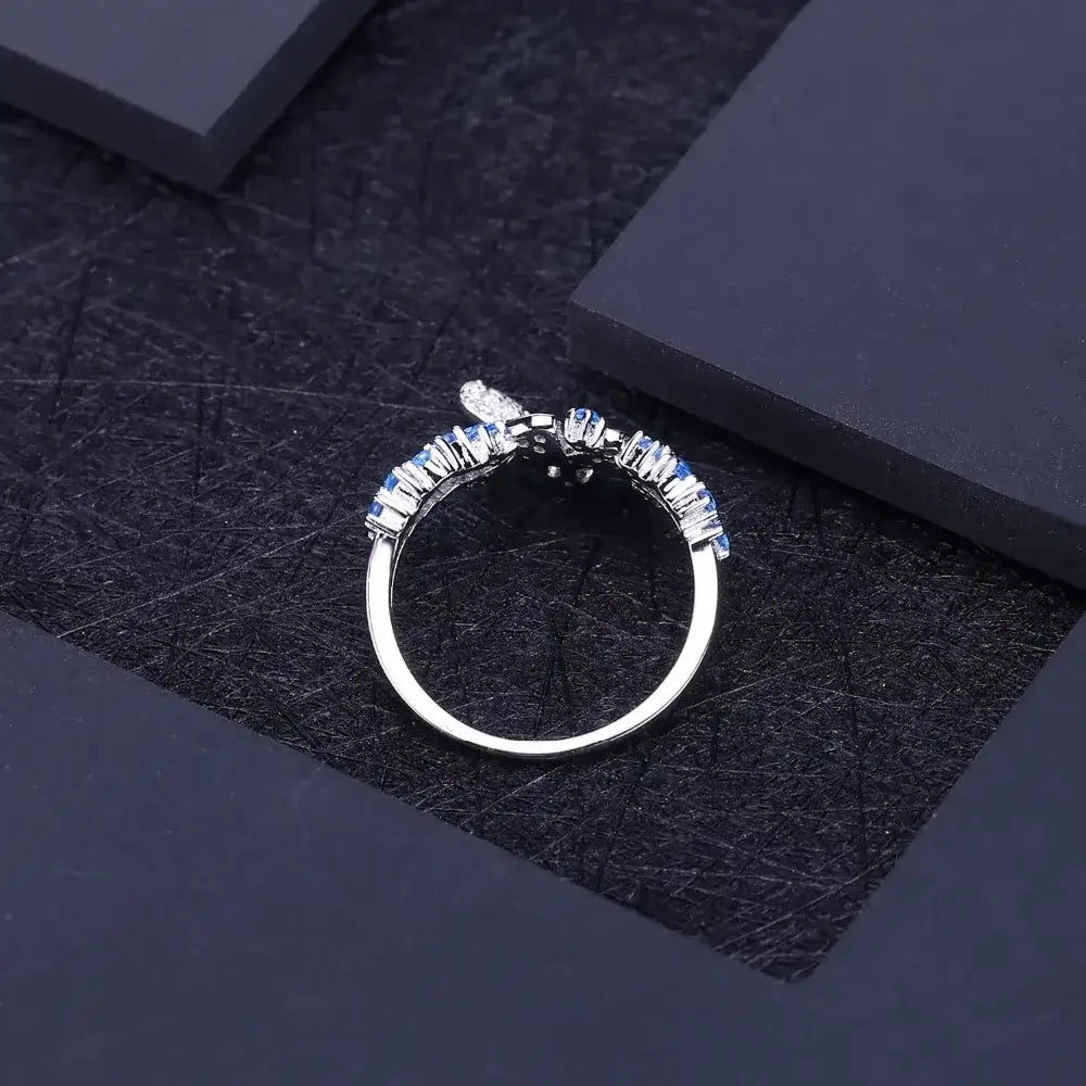 Blue Butterfly Ring 925 Sterling Sliver