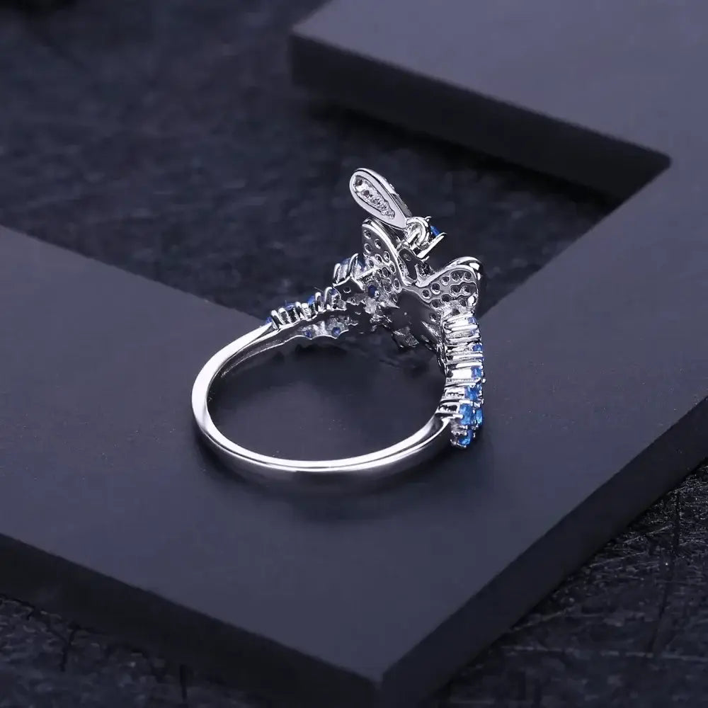 Blue Butterfly Ring 925 Sterling Sliver