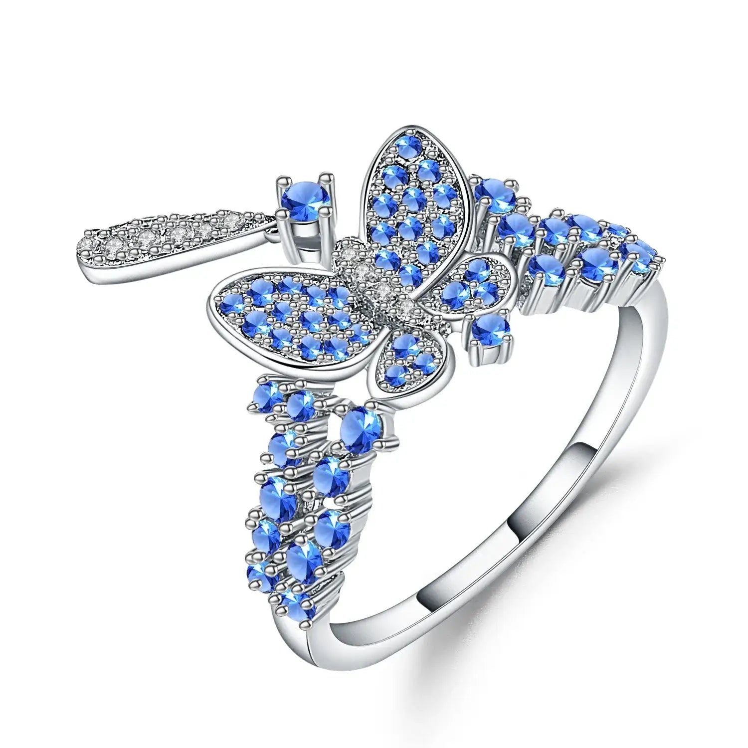 Blue Butterfly Ring 925 Sterling Sliver 925 Sterling Sliver / No Topaz / United States|9