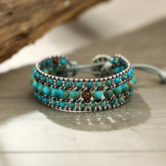 Blue Turquoise Mix Wrap Bracelet United States