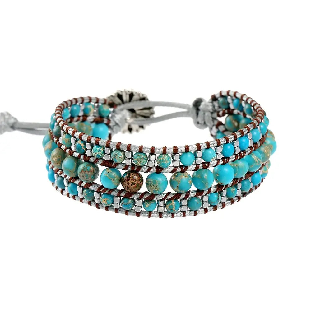 Blue Turquoise Mix Wrap Bracelet United States