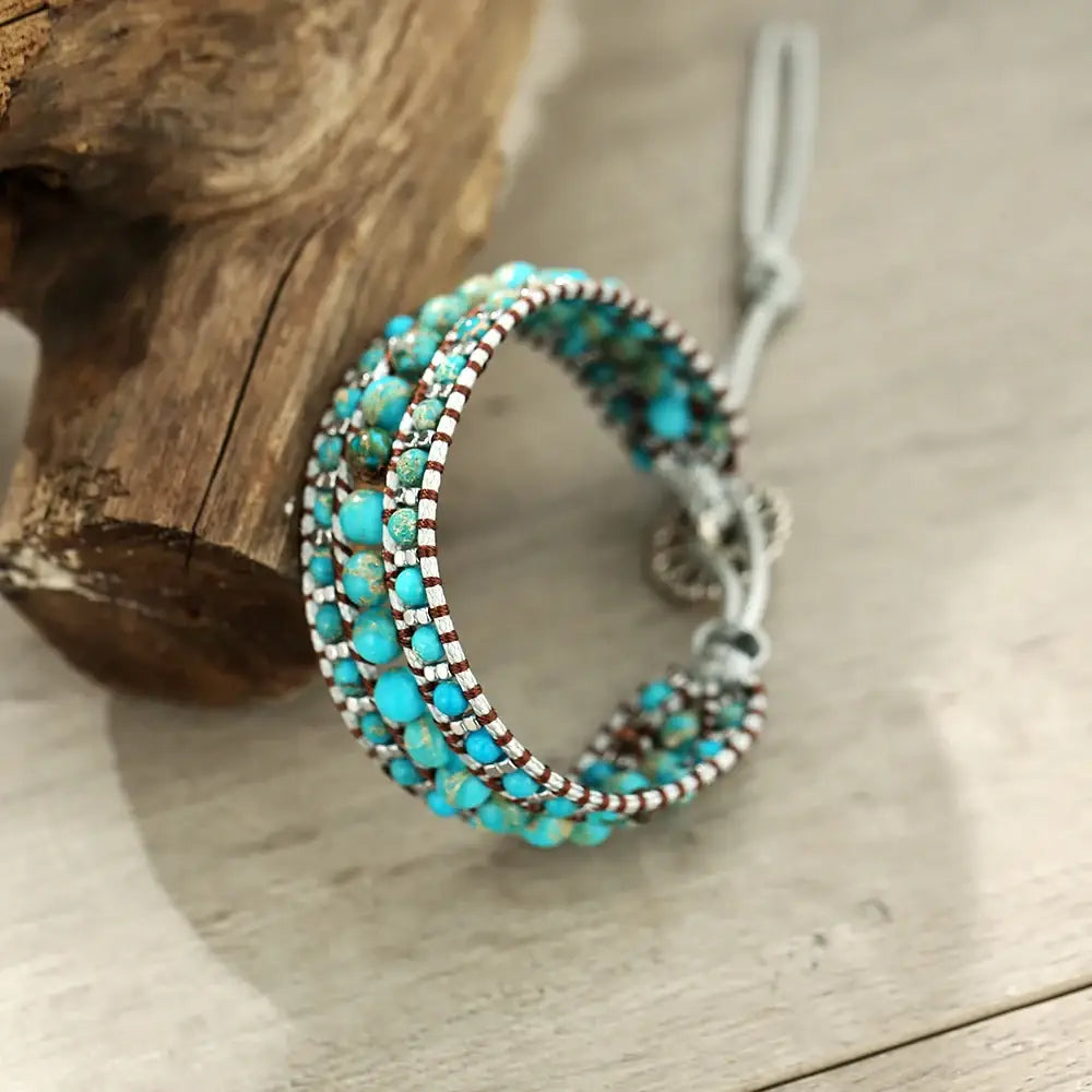 Blue Turquoise Mix Wrap Bracelet United States
