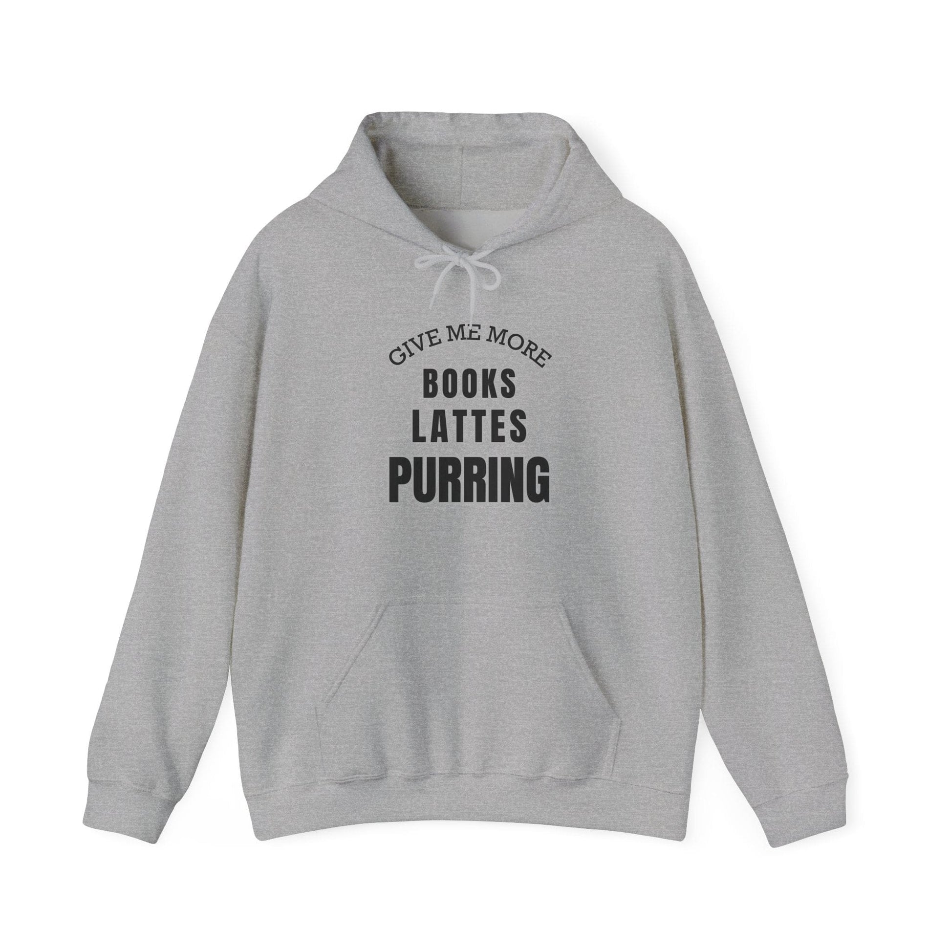 Books Lattes Purring Hoodie Book Lover Gift Cat Lover Sweatshirt Latte Drinker Shirt Hooded Sweater