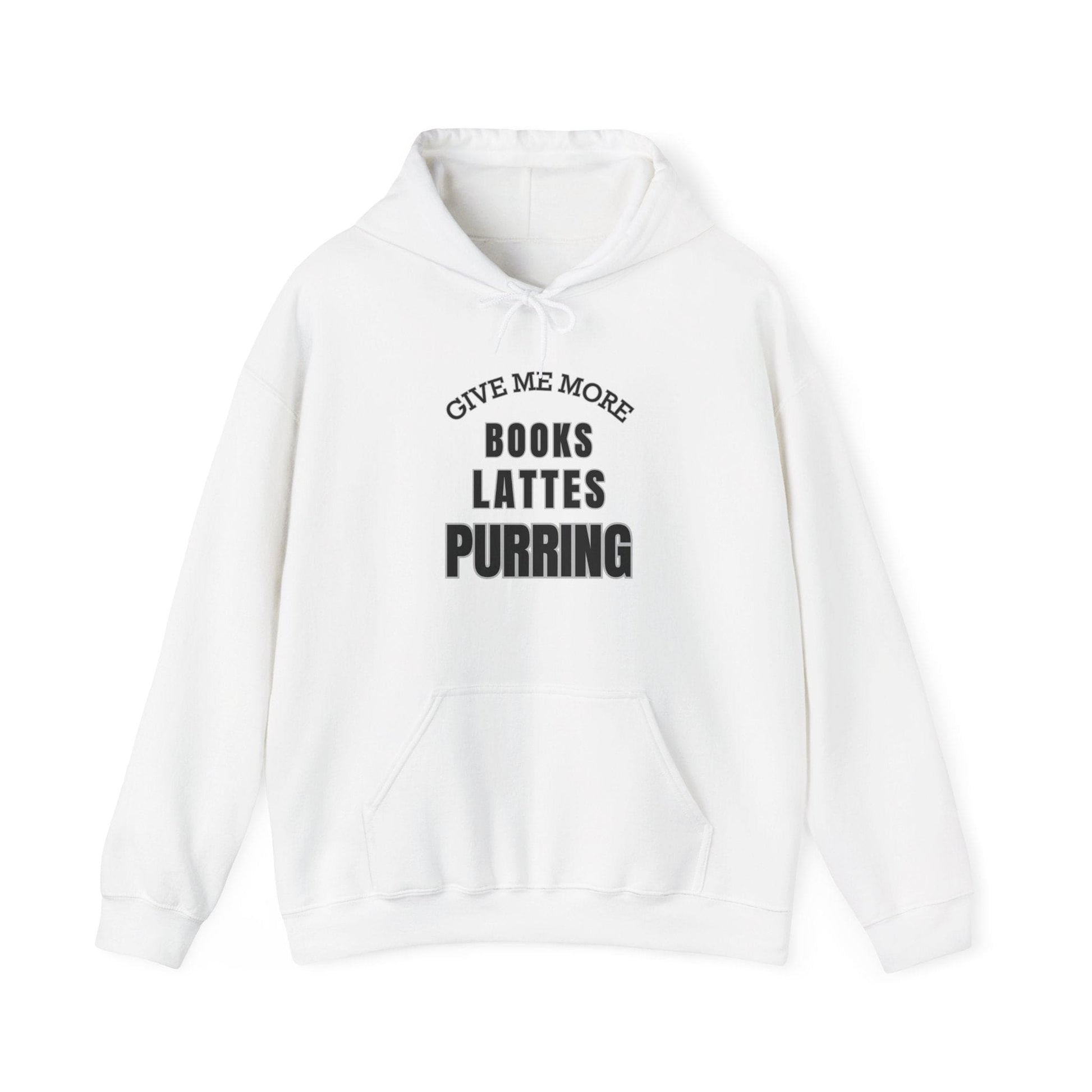 Books Lattes Purring Hoodie Book Lover Gift Cat Lover Sweatshirt Latte Drinker Shirt Hooded Sweater