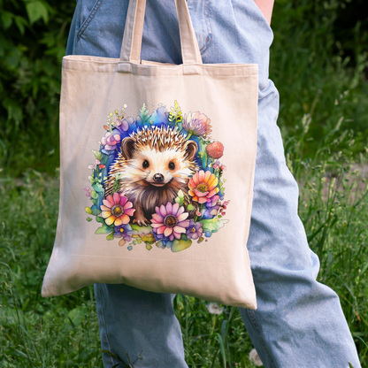 Bright Floral Hedgehog Tote Bag 2 Styles