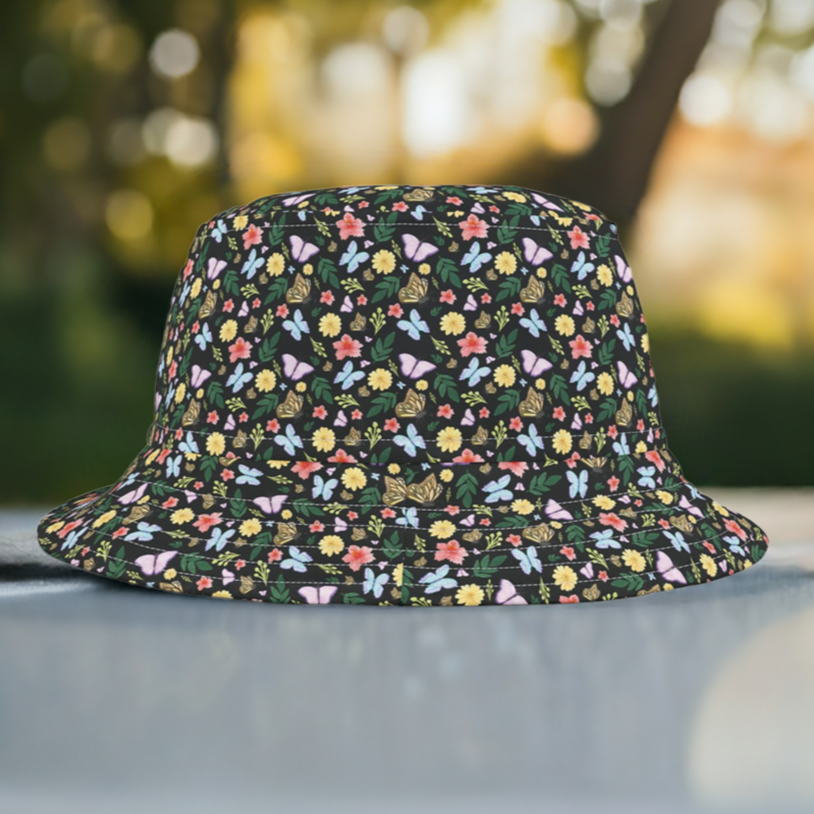 Butterflies Floral Bucket Hat