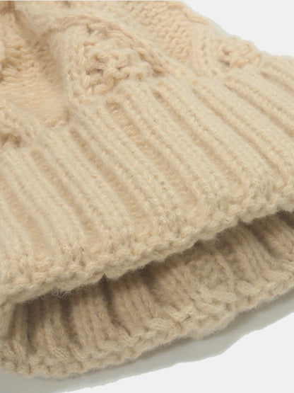 Roll Rim Cable-Knit Hat - Eclectage