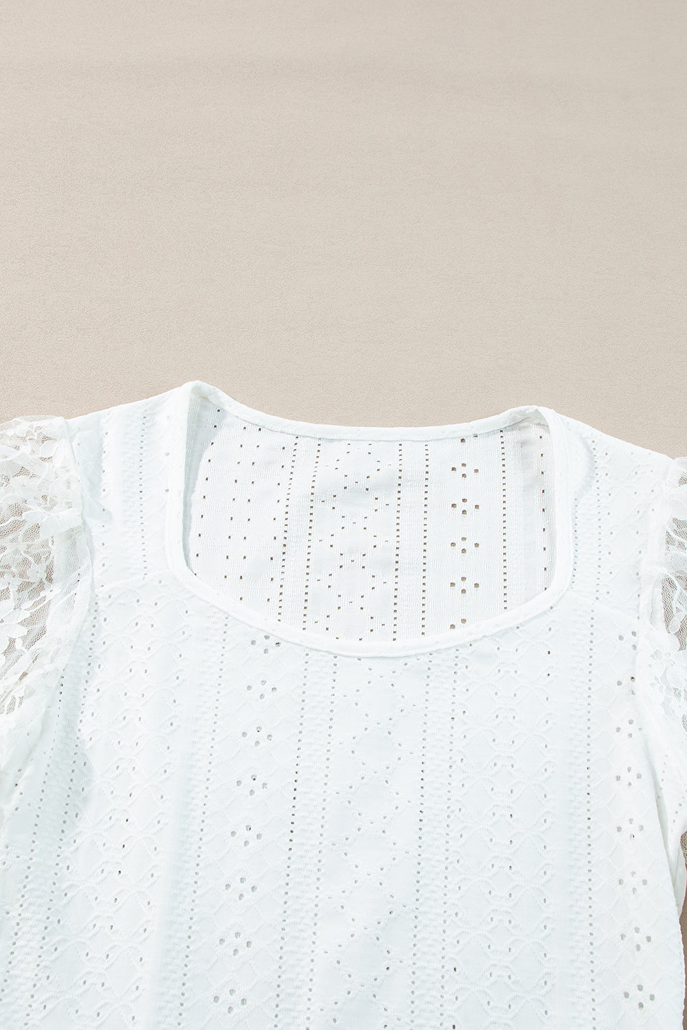 Eyelet Lace Long Sleeve Bodysuit - Eclectage