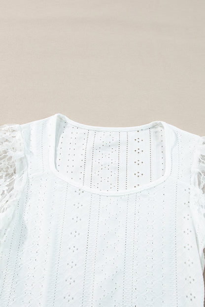 Eyelet Lace Long Sleeve Bodysuit - Eclectage