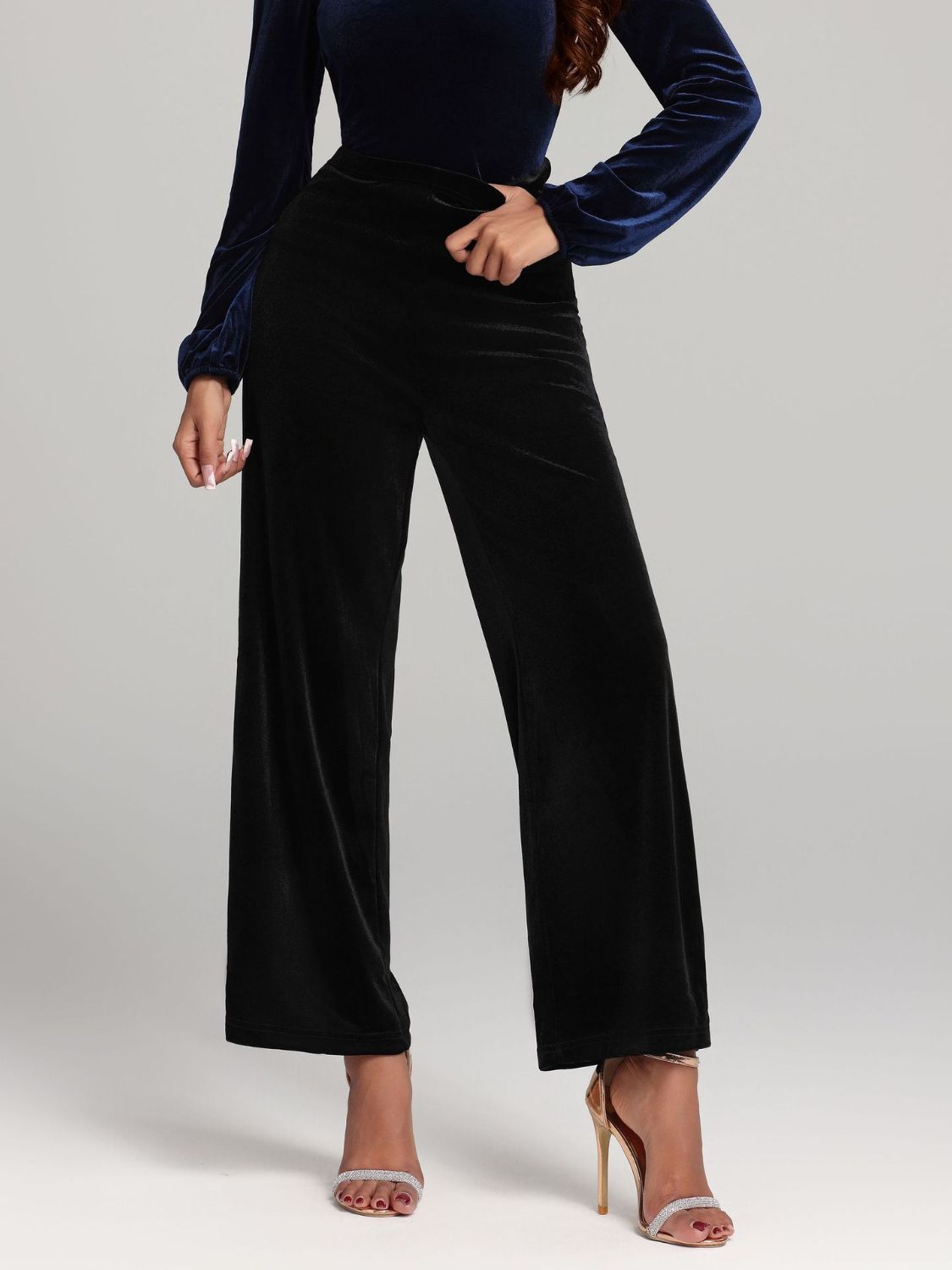 Black High Waist Wide Leg Pants - Eclectage