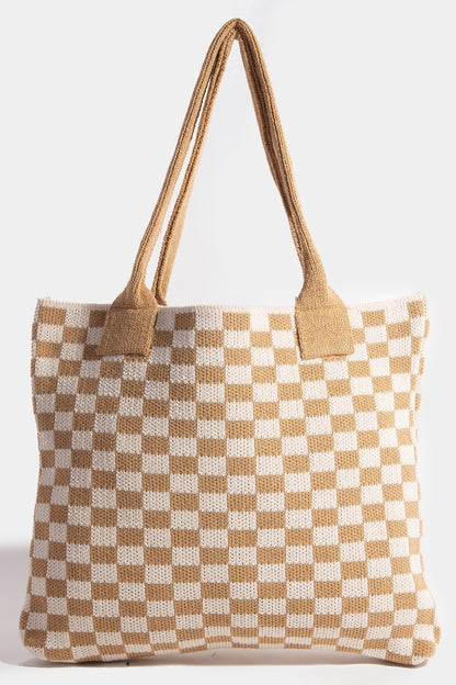 Checkered Pattern Tote Bag - Eclectage