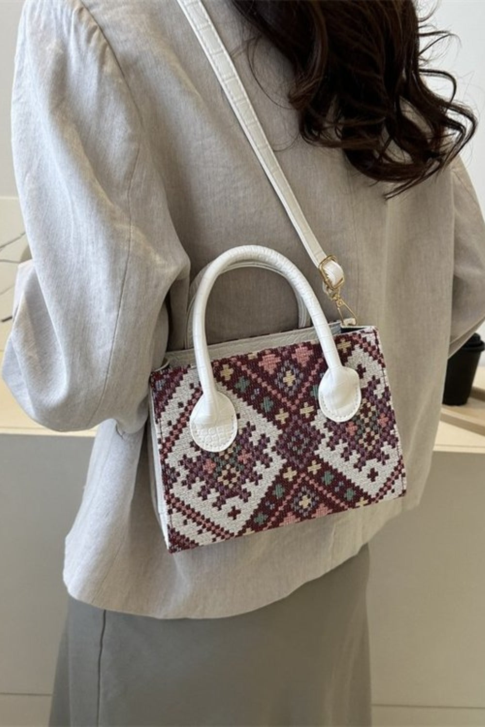 Geometric Print Handbag - Eclectage