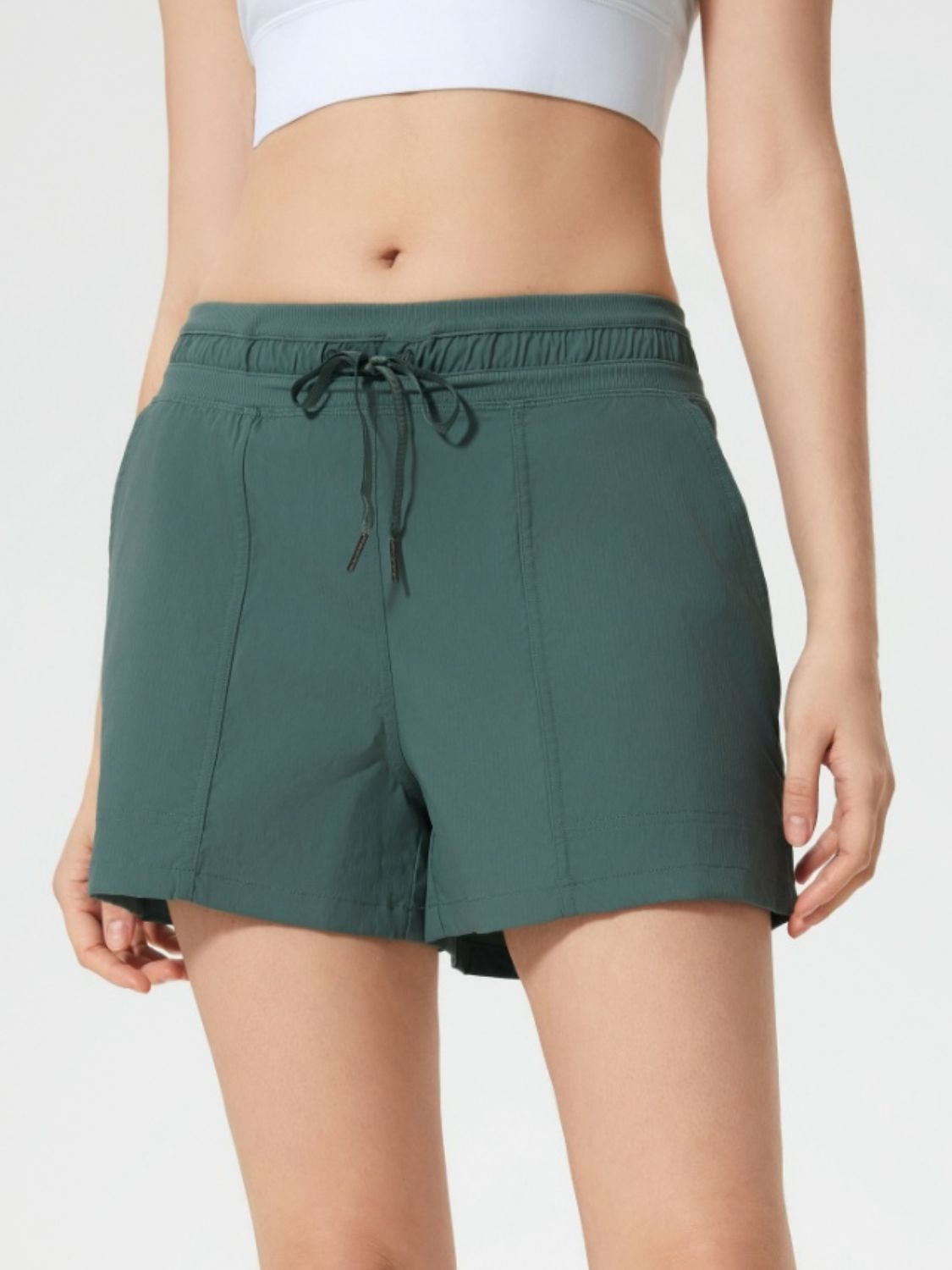 Drawstring Active Shorts with Pockets - Eclectage