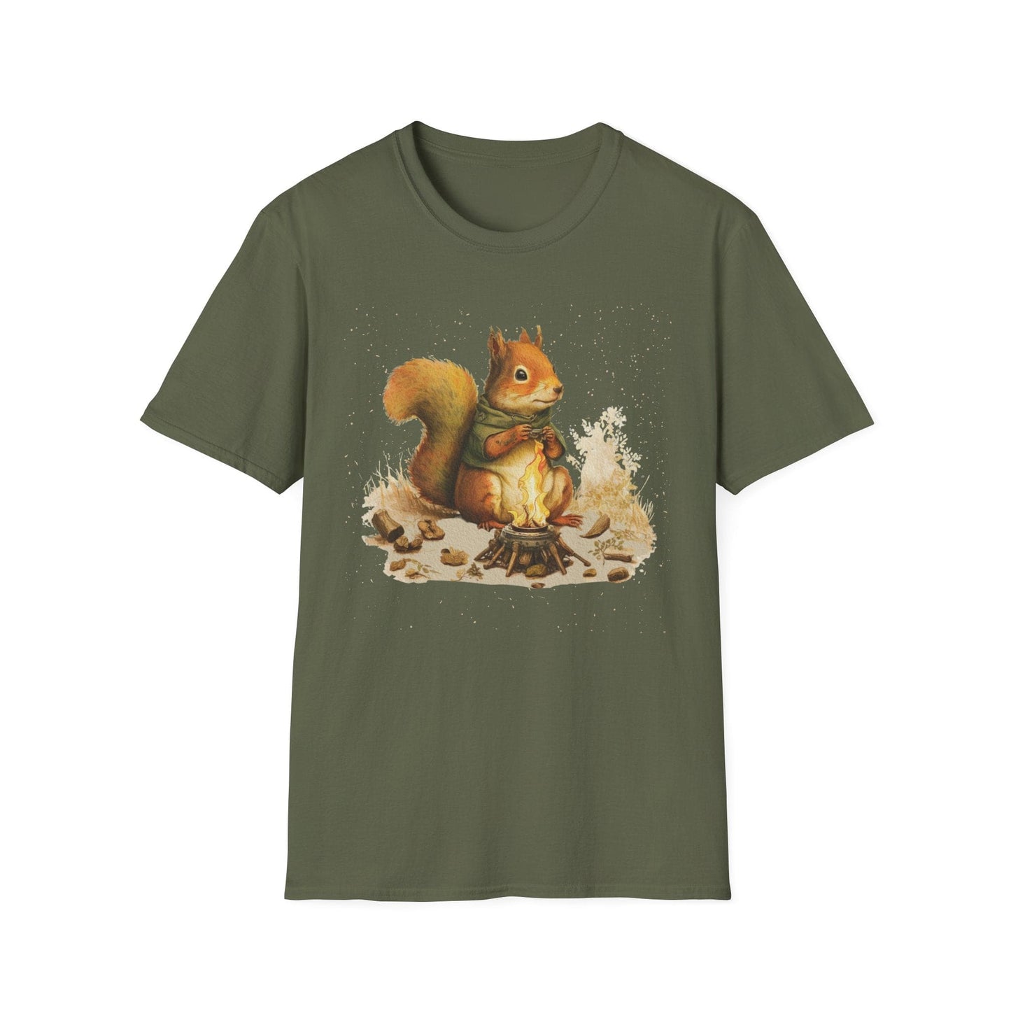 Campfire Camping Squirrel T-Shirt