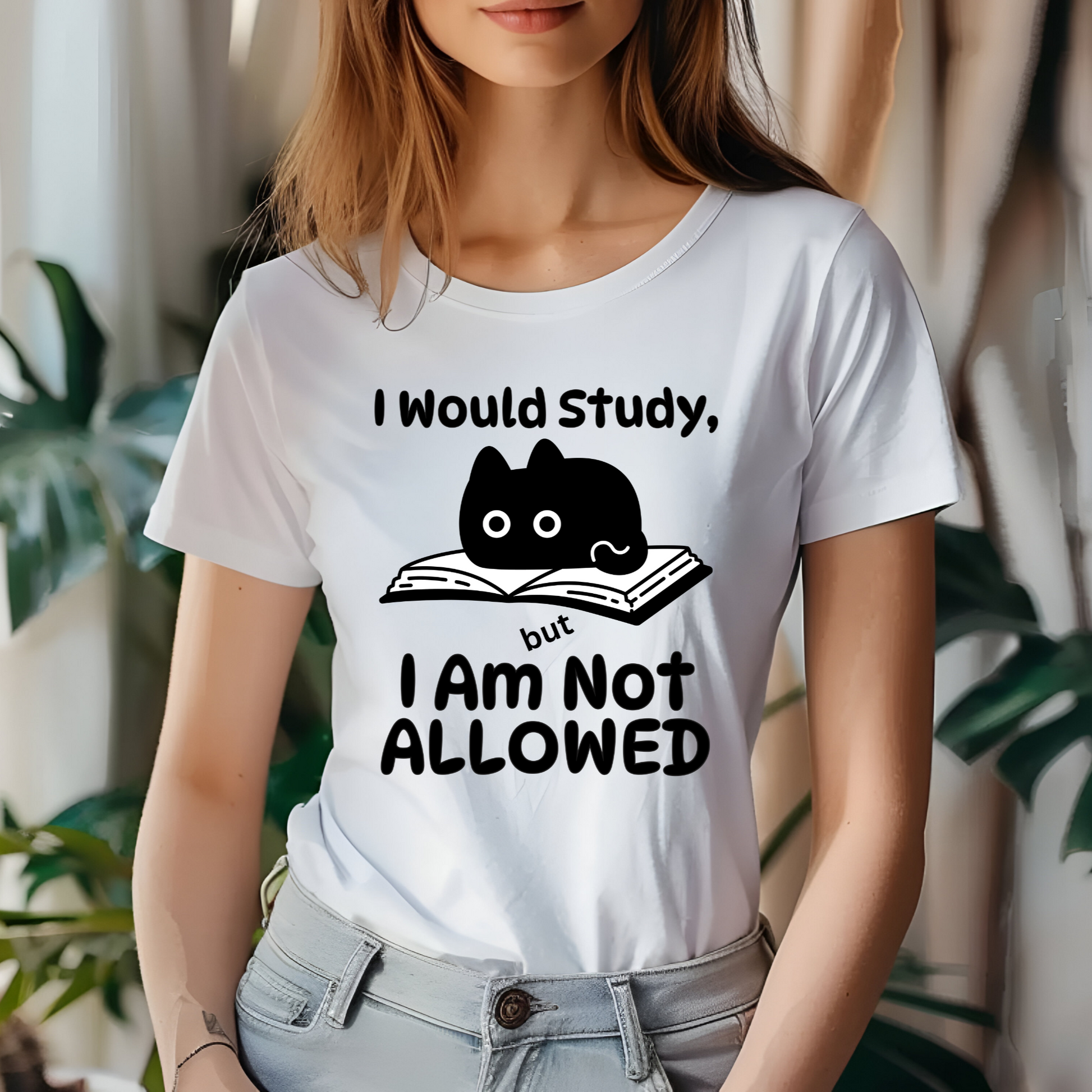 Cat Won’t Let Me Study T-Shirt