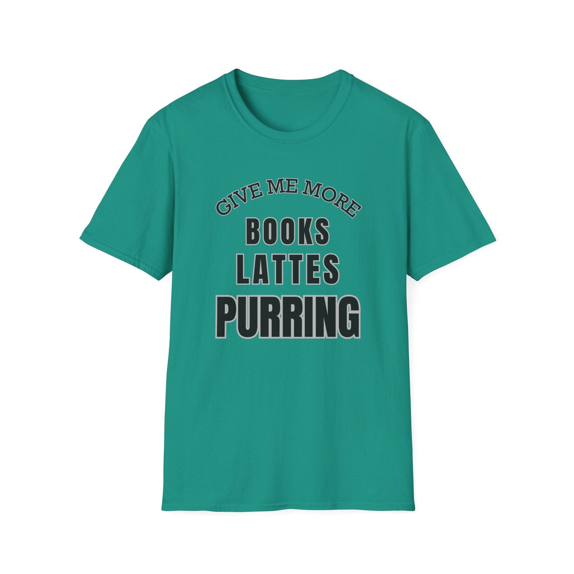 Cats and Books T-Shirt for Kitty Lovers Readers and Latte Coffee Addicts - Cozy Homebody Introvert Bookish Gift