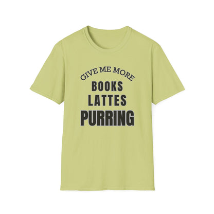 Cats and Books T-Shirt for Kitty Lovers Readers and Latte Coffee Addicts - Cozy Homebody Introvert Bookish Gift