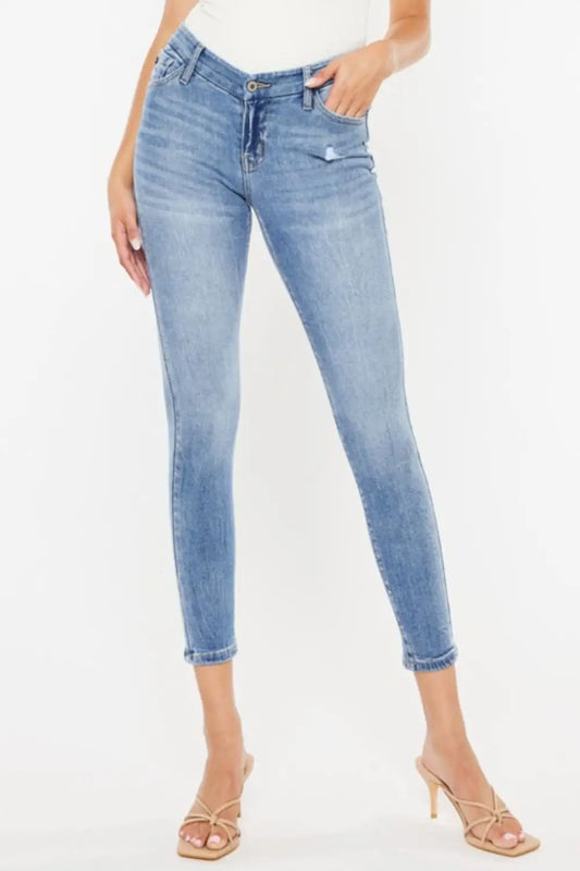 High Waist Cat's Whiskers Skinny Jeans - Eclectage