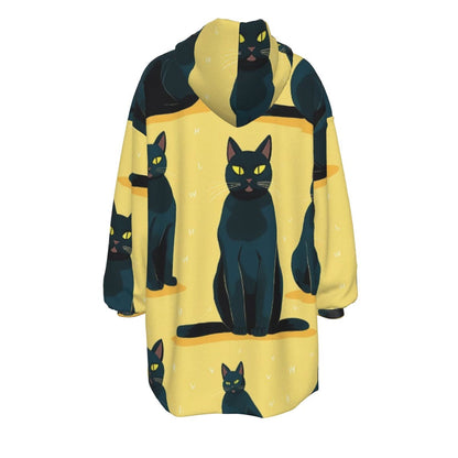 Cats Yellow Sherpa Fleece Hoodie