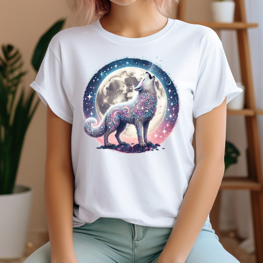 Celestial Howling Wolf T-Shirt 5 colors