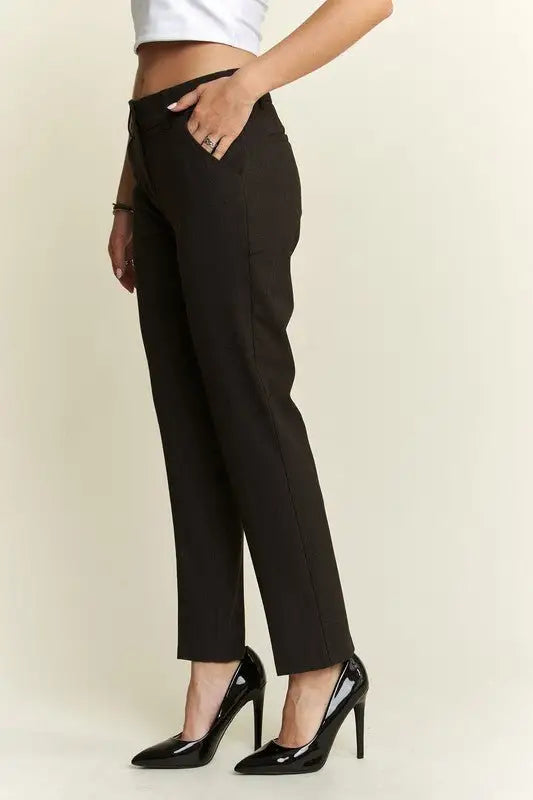 Charcoal Zipper Skinny Pants - Pants