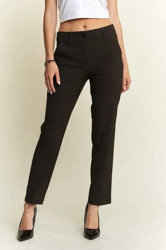 Charcoal Zipper Skinny Pants - Pants